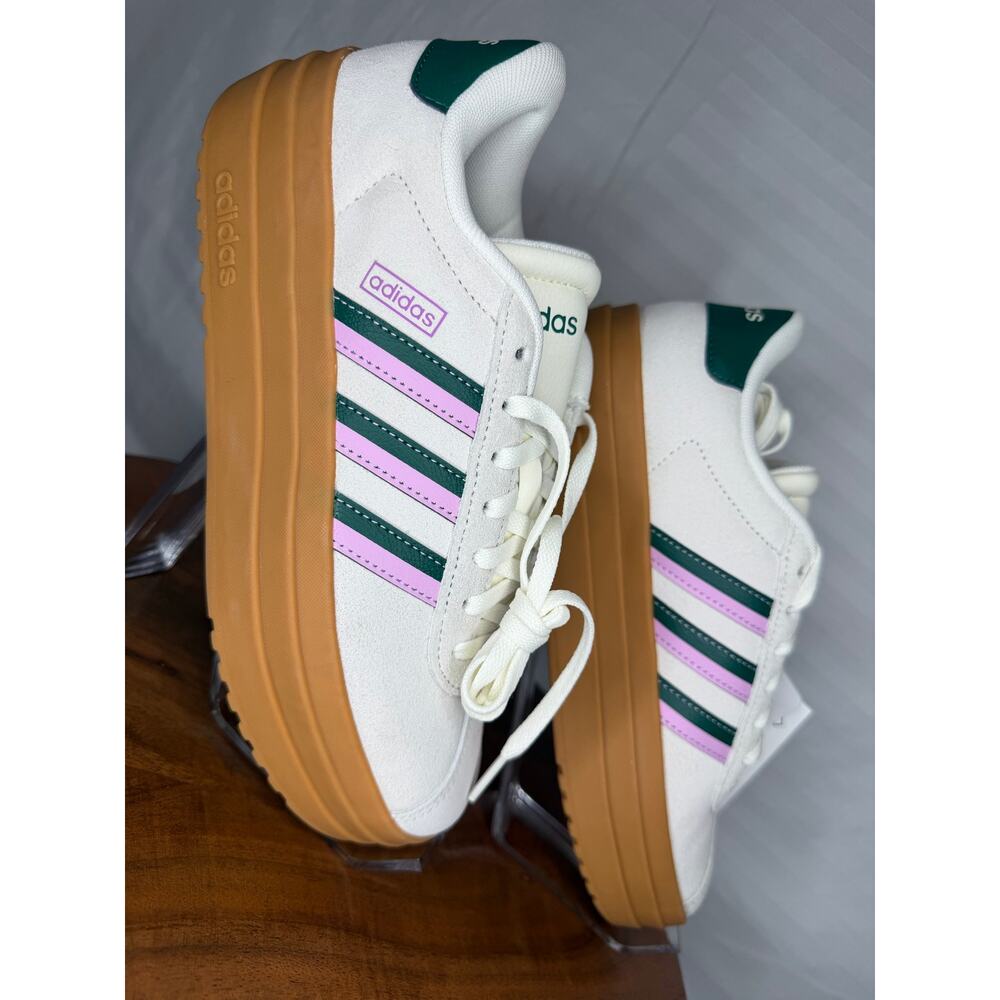 Adidas VL Court Bold Platform Sneakers White Pink Green Gum Women’s 6.5 NWT - Picture 7 of 16